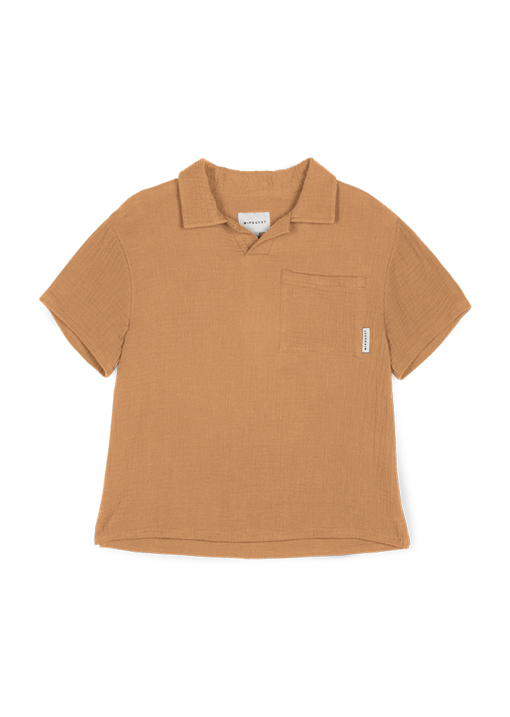 MiP:: Muslin Polo Shirt - Caramel