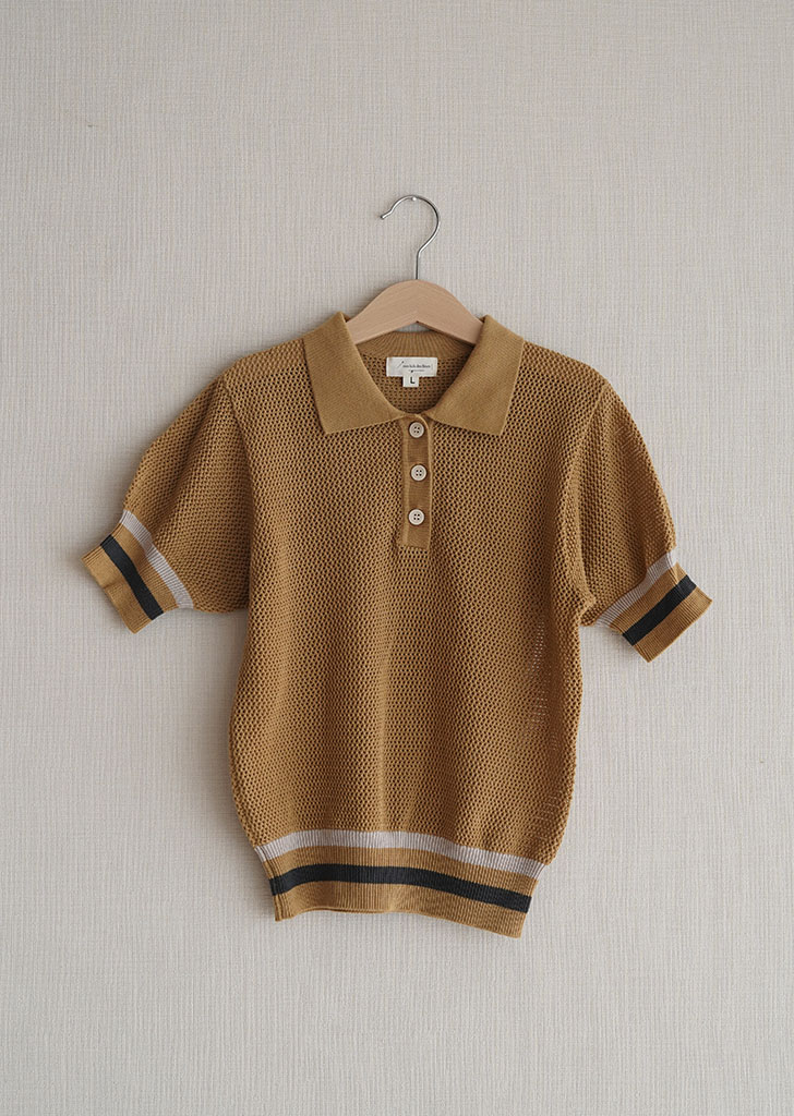 MKDF:: Striped Polo Shirt - Gold Enrod
