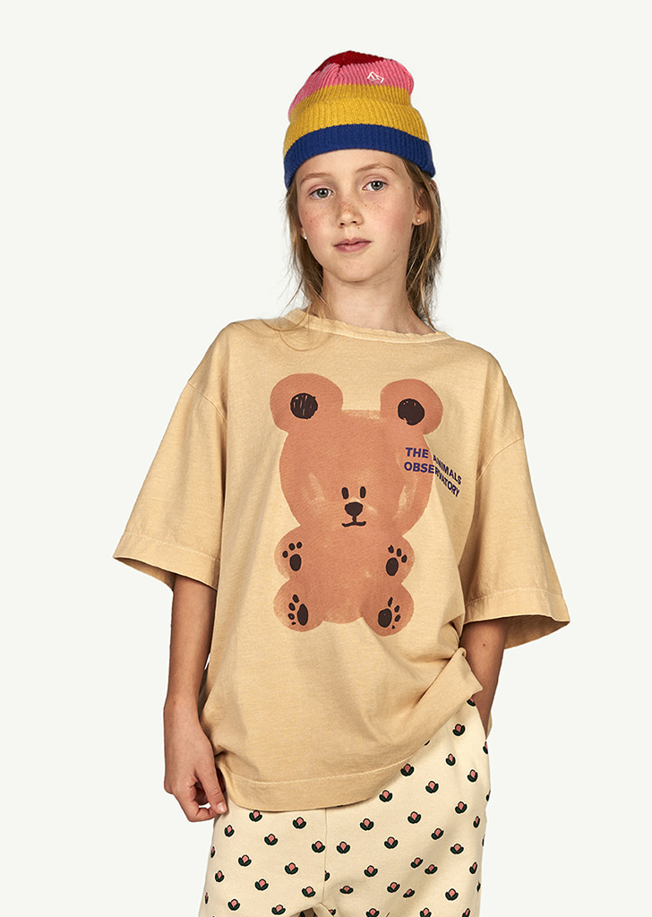 Rooster Oversize Kids T_Shirt - Brown &amp; Pink Bear_026_EL