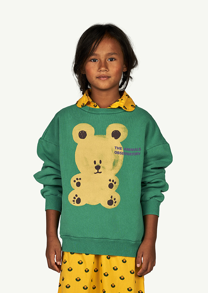 Bear Kids Sweatshirt - Green &amp; Brown Bear_206_EL