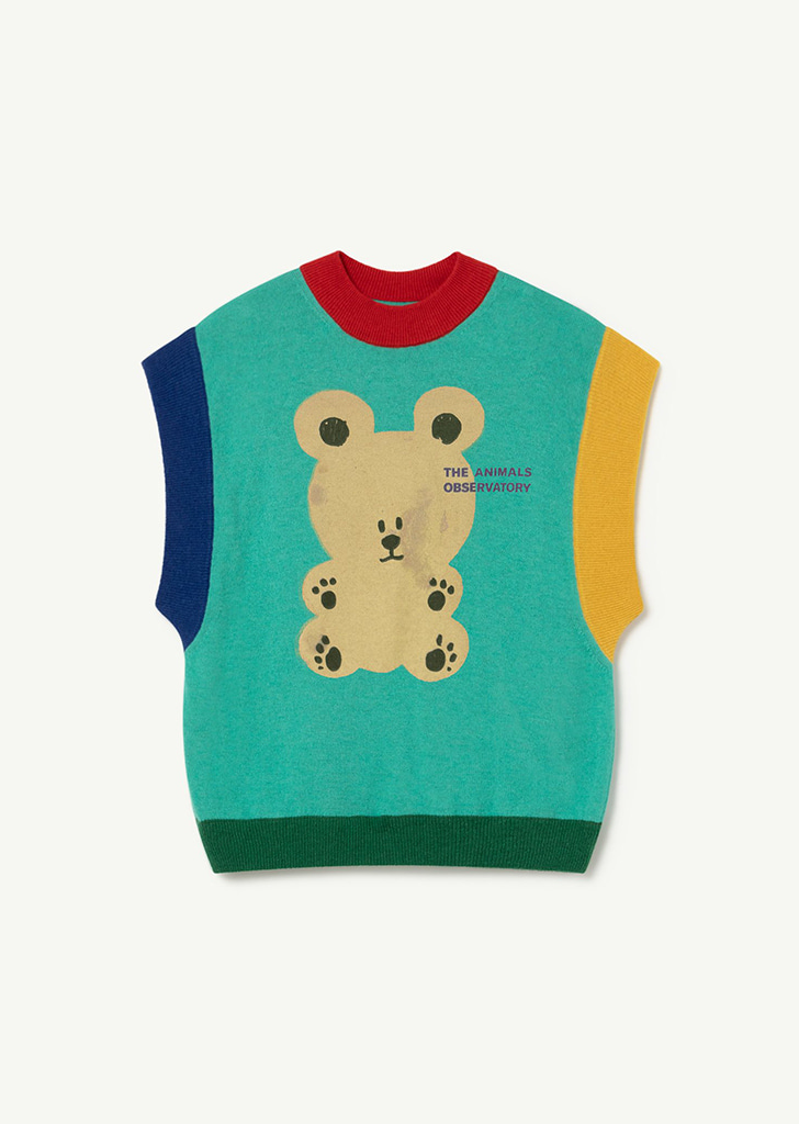 Parrot Kids Vest - Turquoise &amp; Brown Bear_150_EL