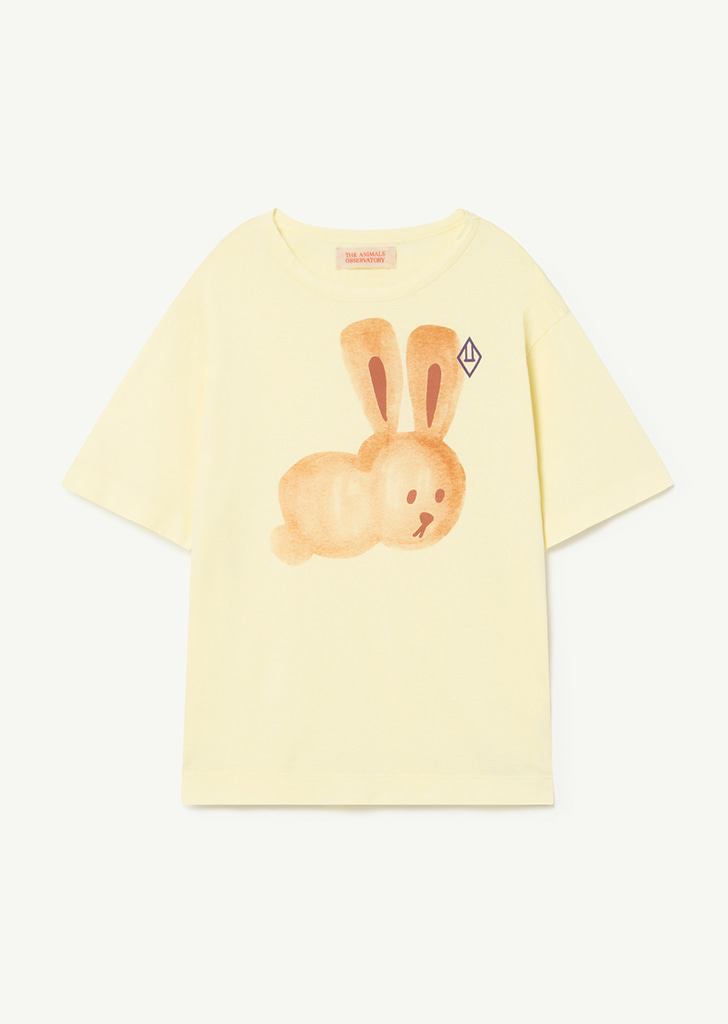 Rooster Oversize Kids T_Shirt - Yellow &amp; Pink Rabbit_081_EM
