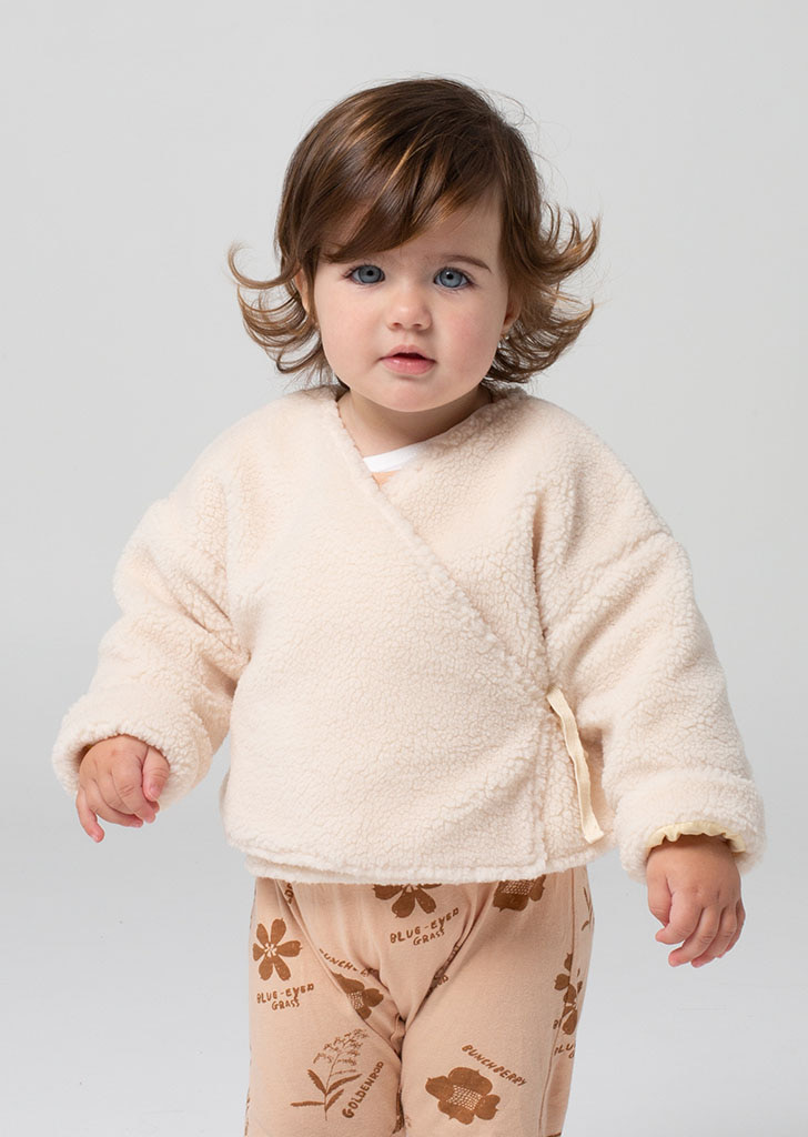 W&amp;W:: Baby Kimono Jacket - Milk Fleece
