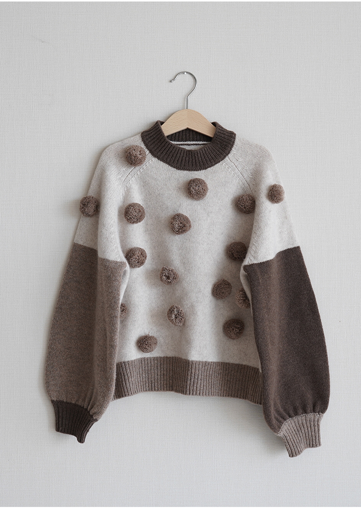 MKDF :: Sweater With Pompom - Brown