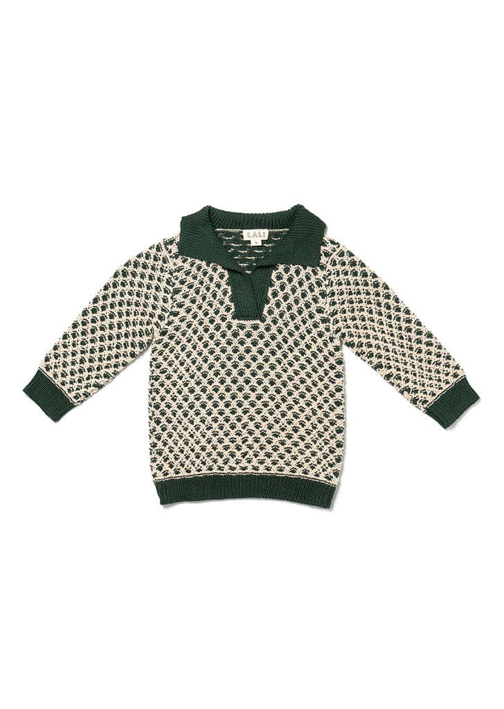 Lali::Shawl Collar Sweater - Cream/Cypress