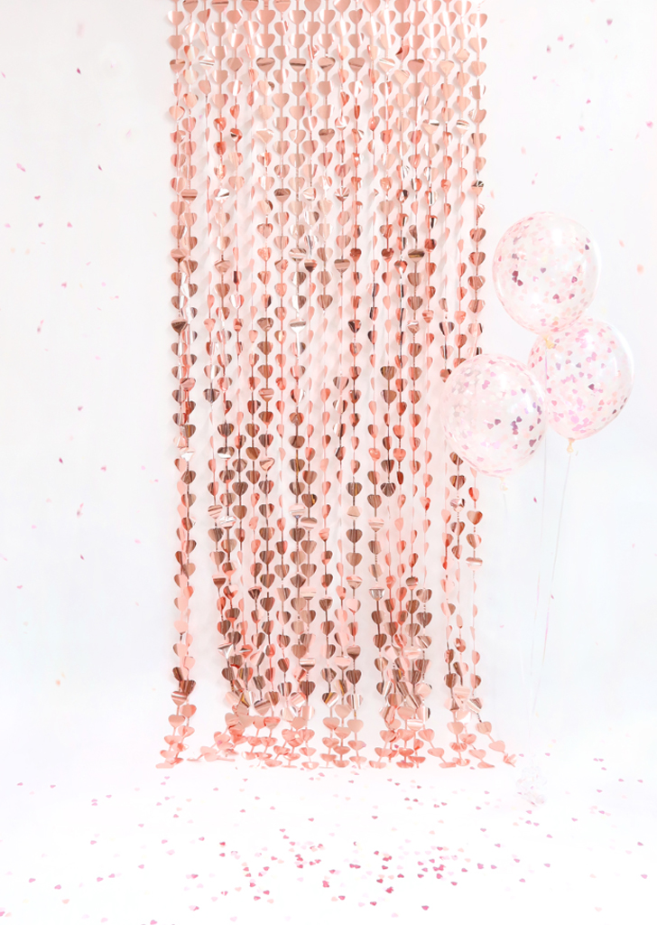 Rosegold Heart Party Curtain