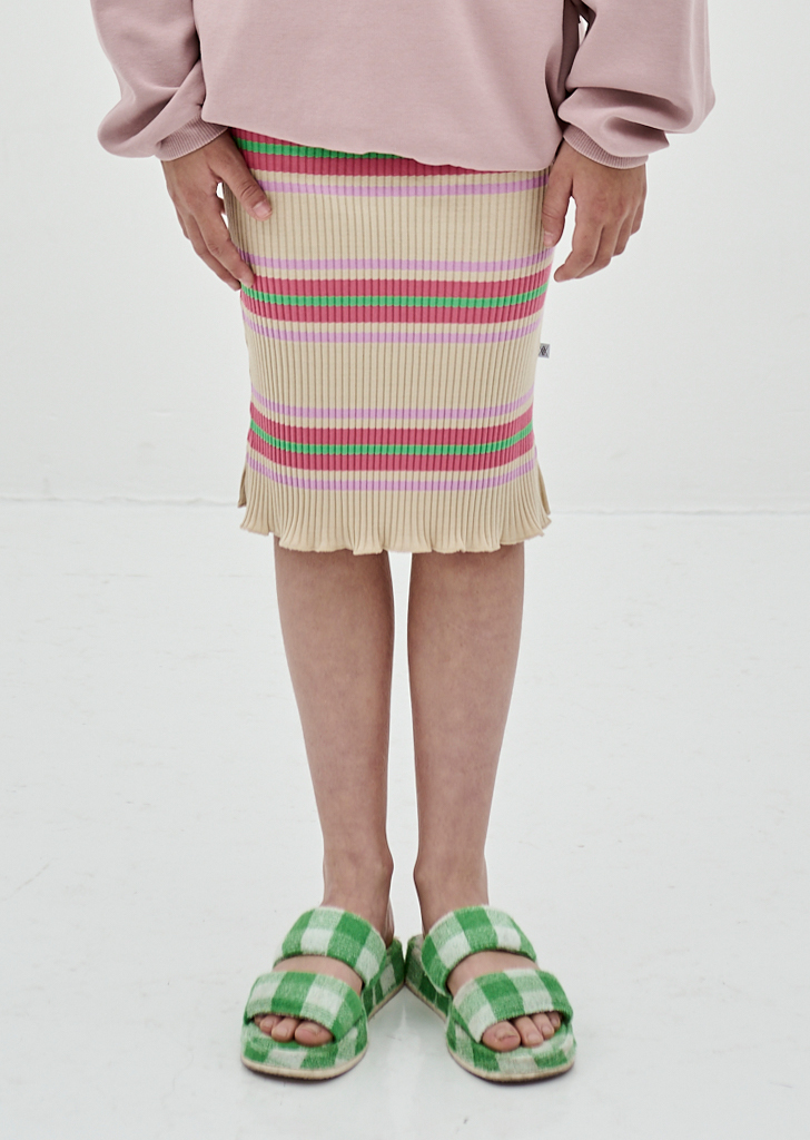 Tube Skirt - Multi Nude Pink Stripe  #SS23-101