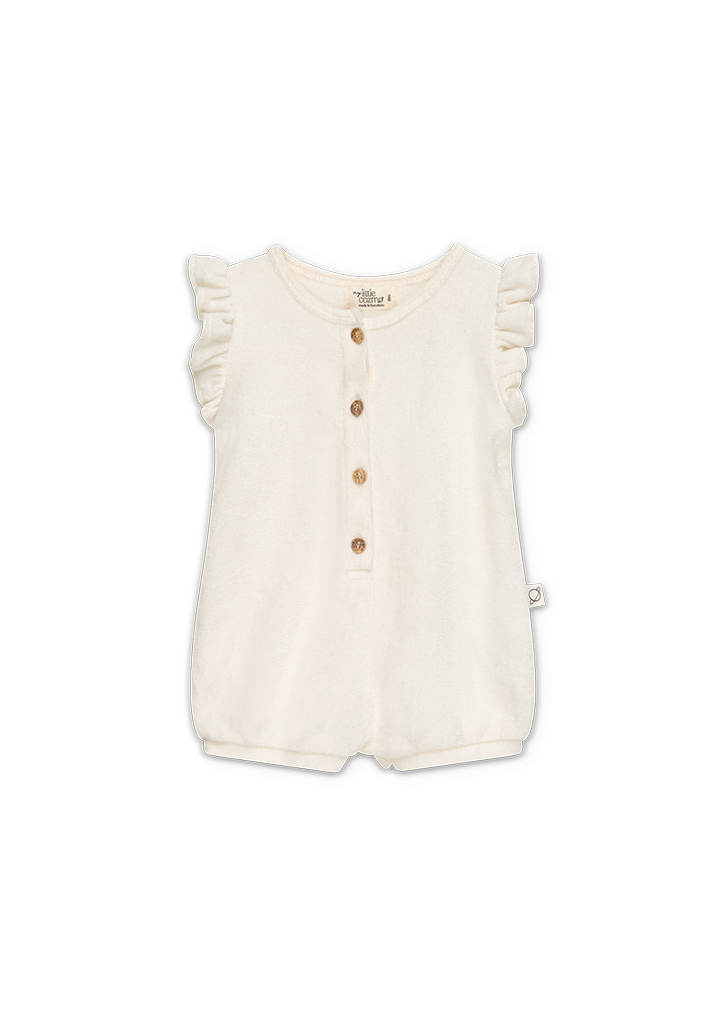 MLC:: Toweling Ruffle Baby Jumpsuit - Ivory