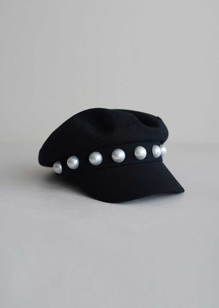 MKDF:: Pearl Decorated Hat - Black
