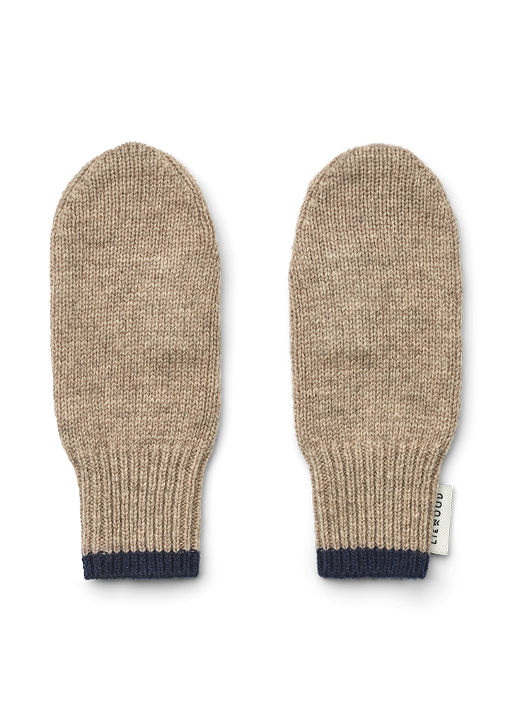 Lwood :: Millie Mittens - 1718 Oat / Classic Navy