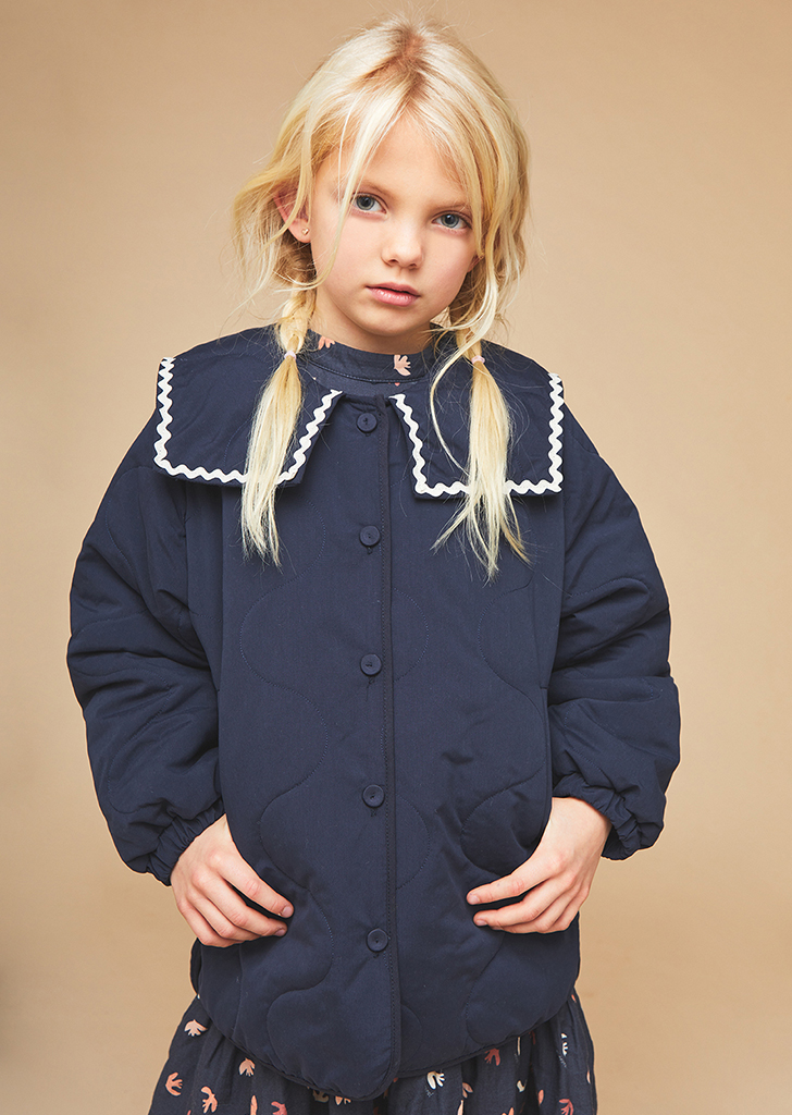 Mip:: Bianca Collared Quilted Jacket - Blue