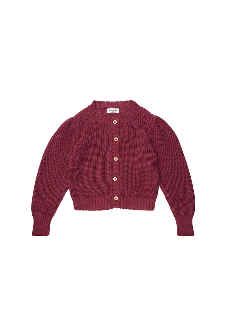 Basic Pearl Knit Jacket - Burdeaux #W60423
