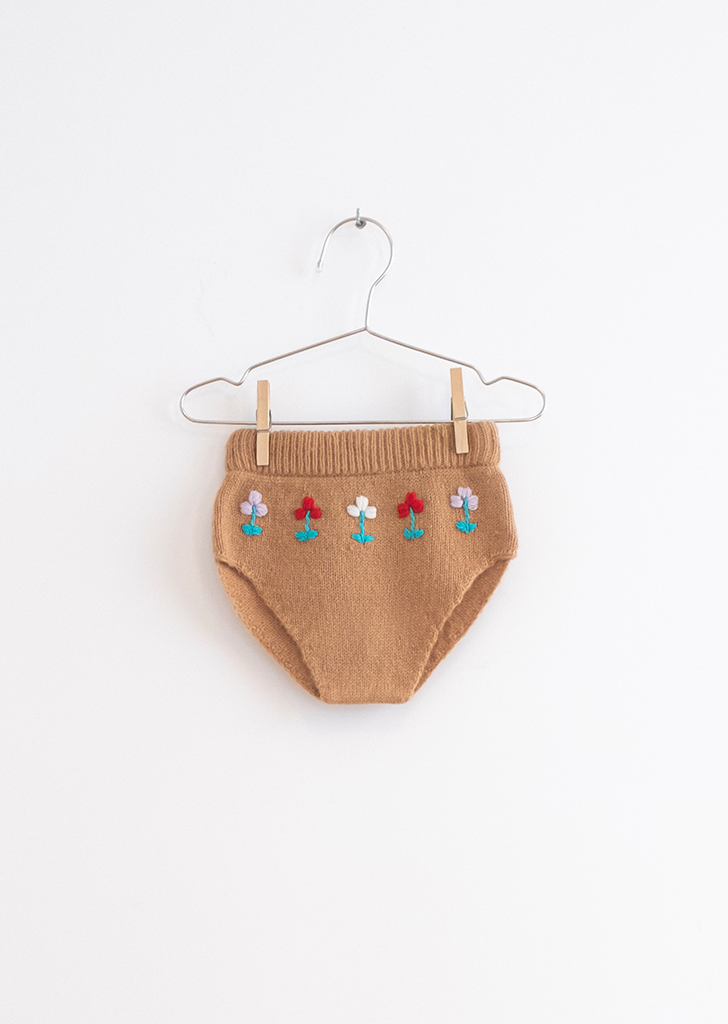 FKW23-007 :: Pantie With Embroidered  - Camel