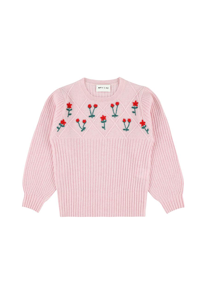 Morley :: Tikka Embroidered Cardigan - Sheer Pink