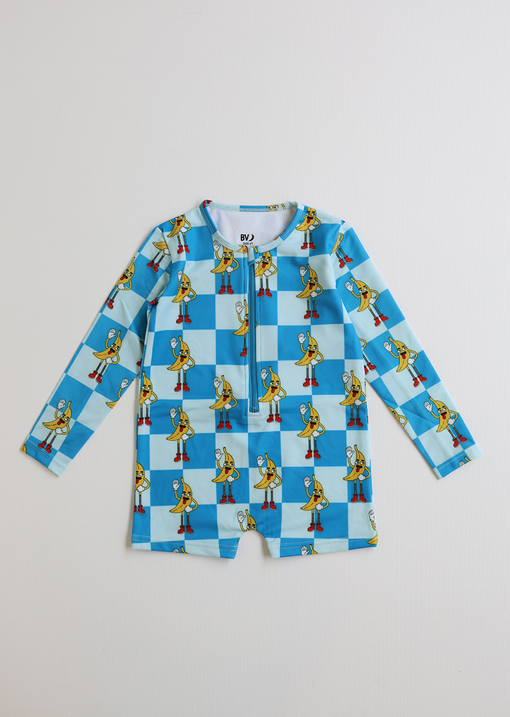 Rash Guard - Blue Check Banana