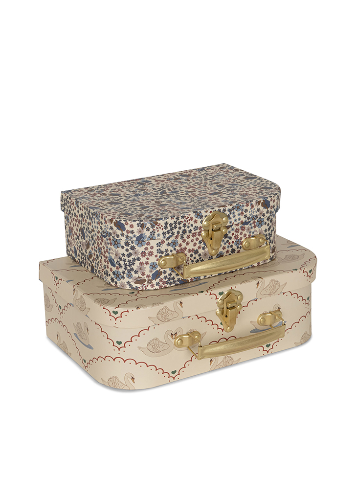 ◆D3◆ 2 Pack Suitcase - Swan/Vivi Fleur