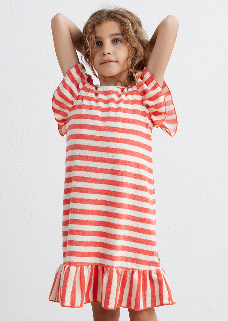MLC :: Organic Toweling Stripes Dress - Pink Ruby