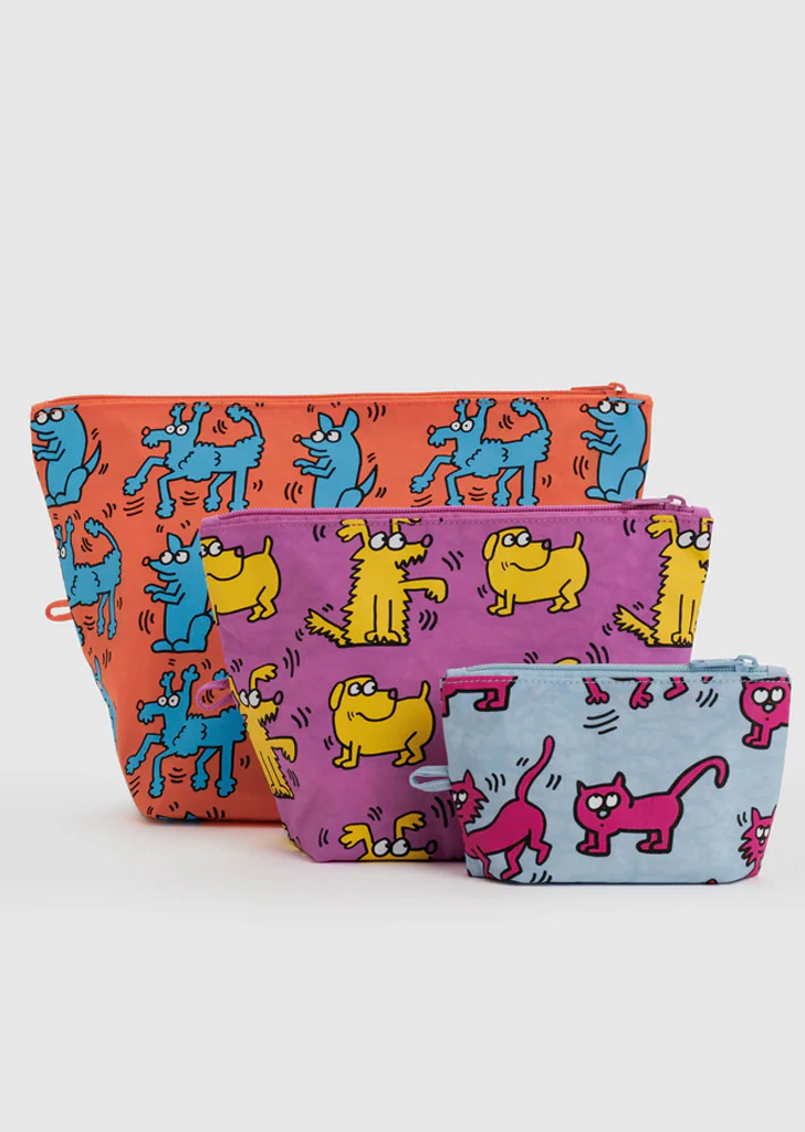 Baggu:: Go Pouch Set - Keith Haring Pets