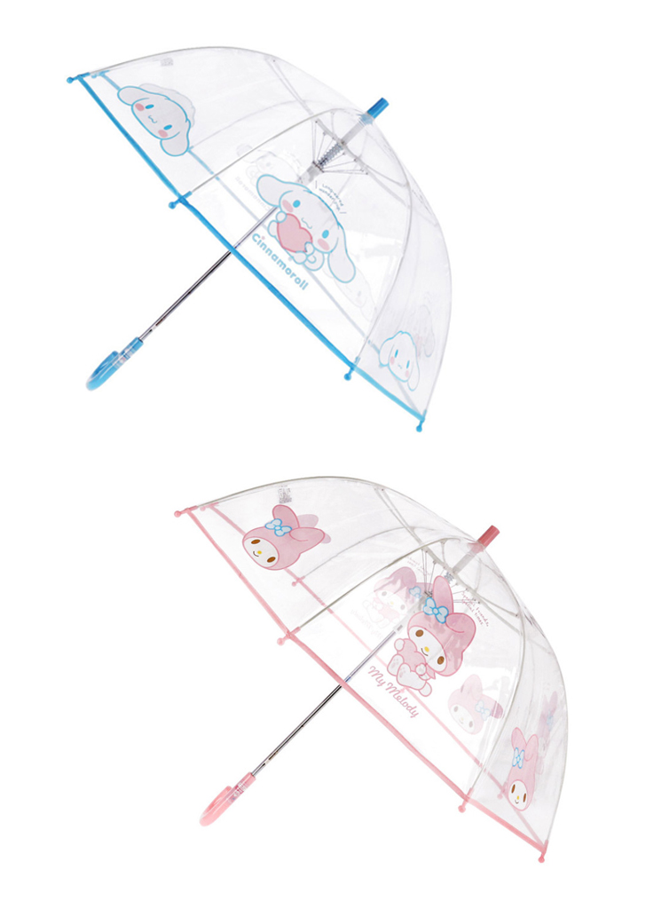 산리오 캐릭터 돔형 라운드 투명우산 자동우산 53cm