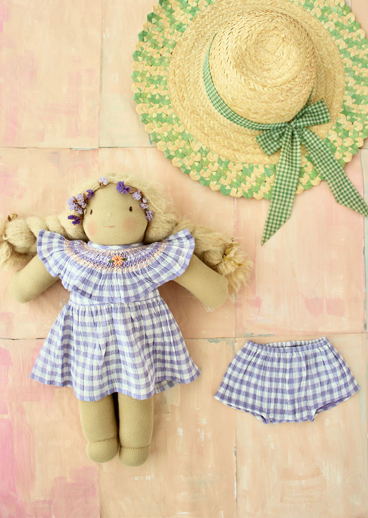 Doll Dress with Panty - Violet Gingham #S22ADLVG