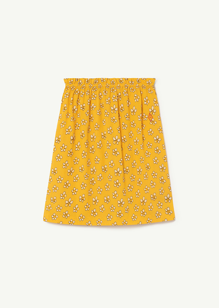 Kitten Kids Skirt - Yellow &amp; White Flowers_278_CY ★ONLY 6Y★