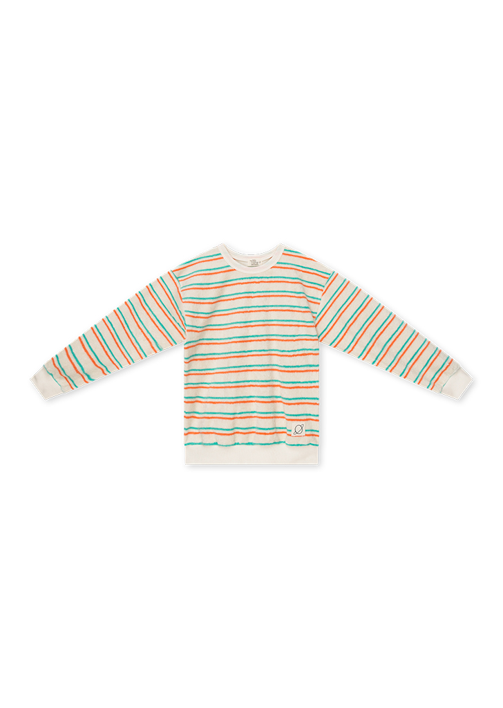 MLC:: Toweling Stripe Sweatshirt - Green/Peach ★ONLY 4Y★