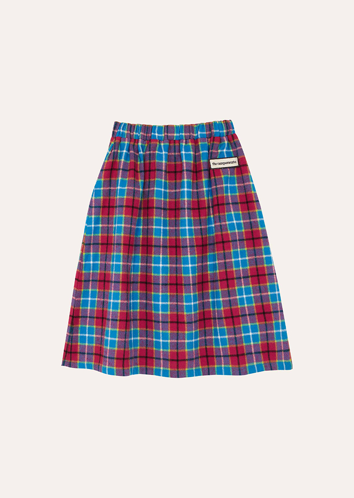 Campa:: Red &amp; Blue Checked Kids Skirt #AW23-63