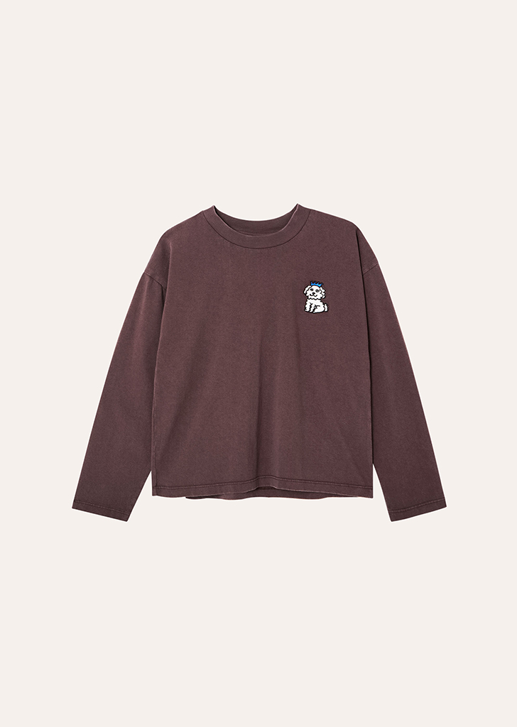 Campa:: Dog Embroidery Long Sleeves #AW23-10
