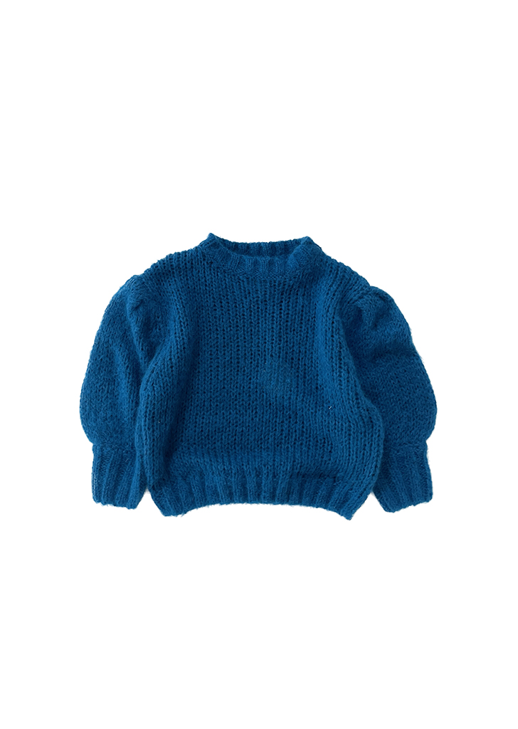 23212 Knitted Puffed Sweater - Petrol Bue #225 ★ONLY 4Y★