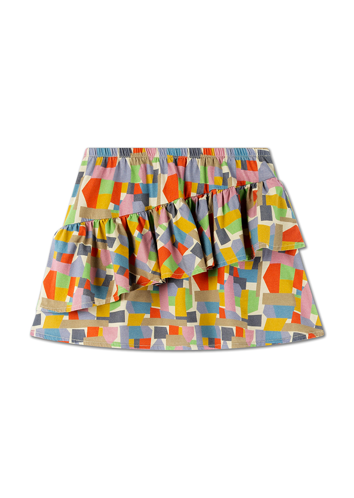 Ruffle Skirt - Graphic Colorblock #SS24-117