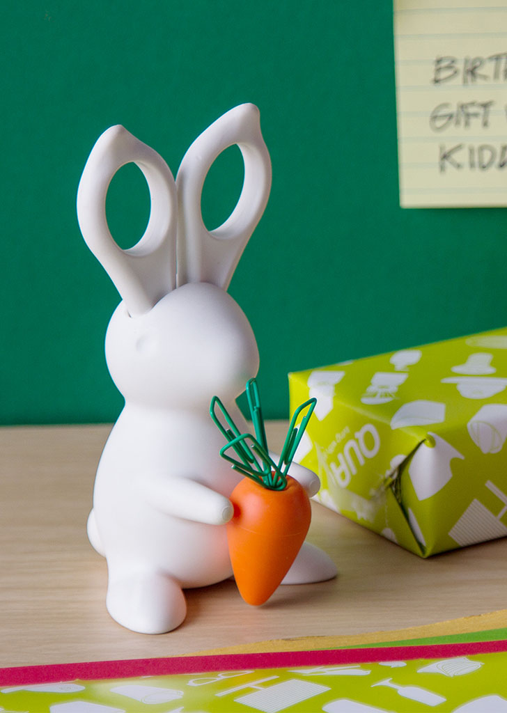 Qualy:: 당근 토끼가위 - 화이트 / Desk Bunny Scissors -White