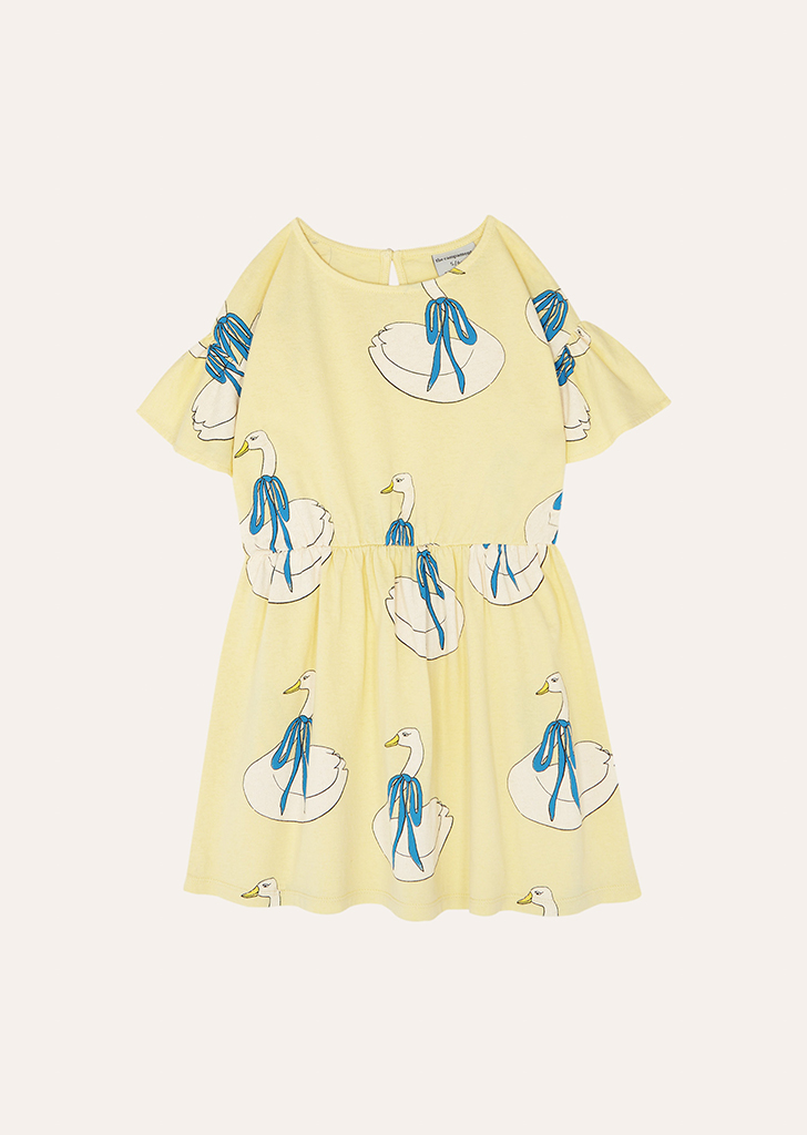 Campa:: Swans Allover Yellow Dress #SS24-69