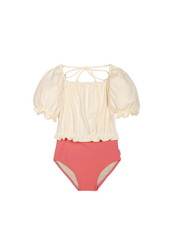 Mip :: Elisa Block Color Swimsuit - Ecru/Coral
