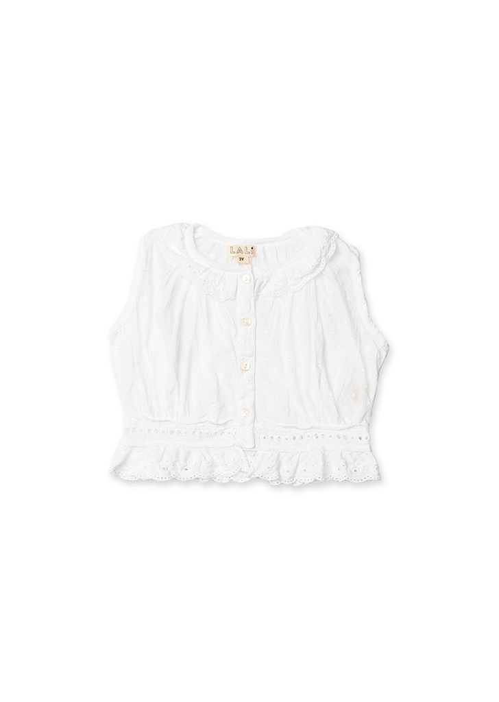 Lali :: Corset Cover Top - Pearl Broderie Englaise
