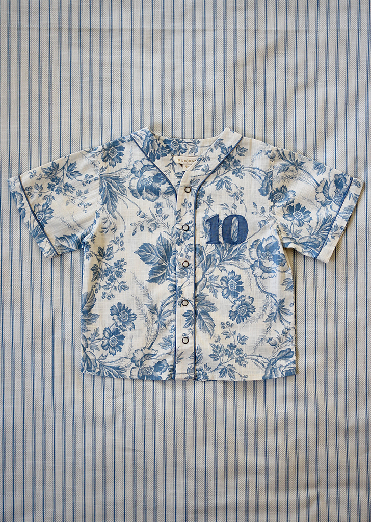 Boy Shirt Baseball - Blue Tapestry #N42