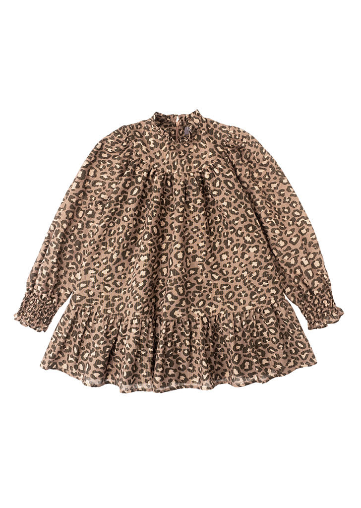 Midi Dress Animal Print - Brown #W33222