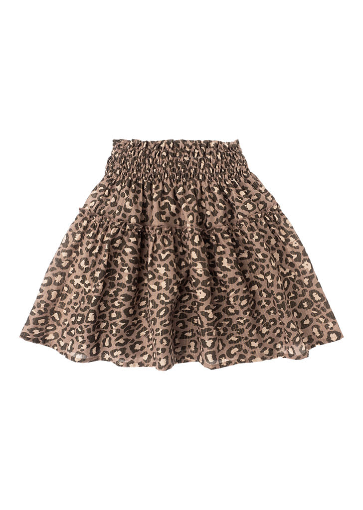 Skirt Mini Animal Print - Brown #W33322 ★ONLY 8Y★