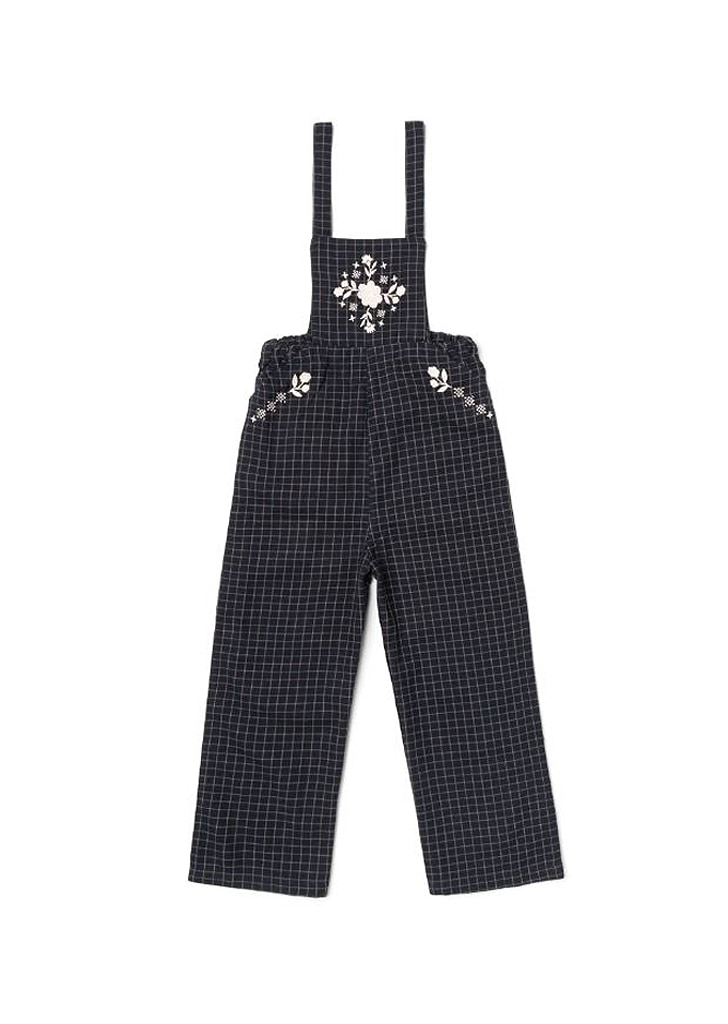 Lali::Embroidered Overalls - Navy Yarn Dye ★ONLY 8Y★