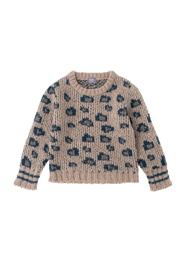 Knit Animal Print Jersey - Brown #W51222