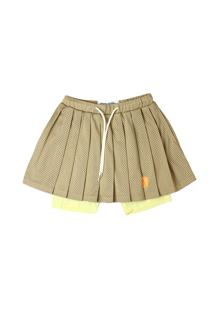 Raquette:: Mesh Tennis Skirt - Warm Sand