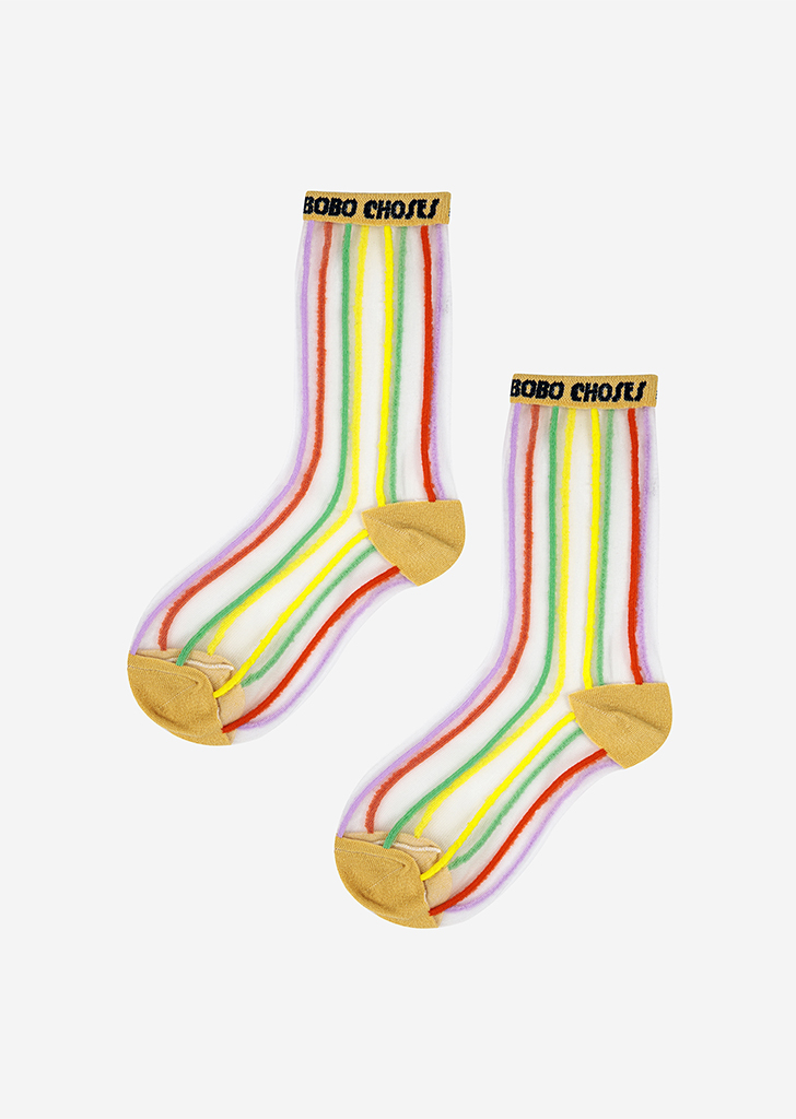 Color Stripes Transparent Socks #AI018