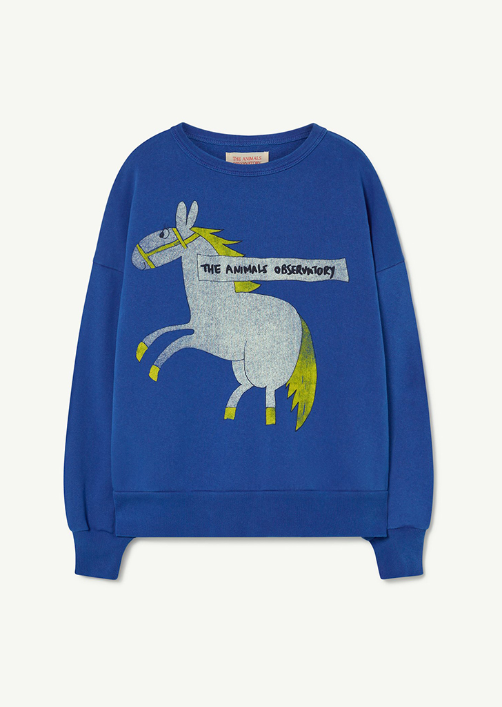 Horse Deep Blue Bear Oversize Sweatshirt_294_BS