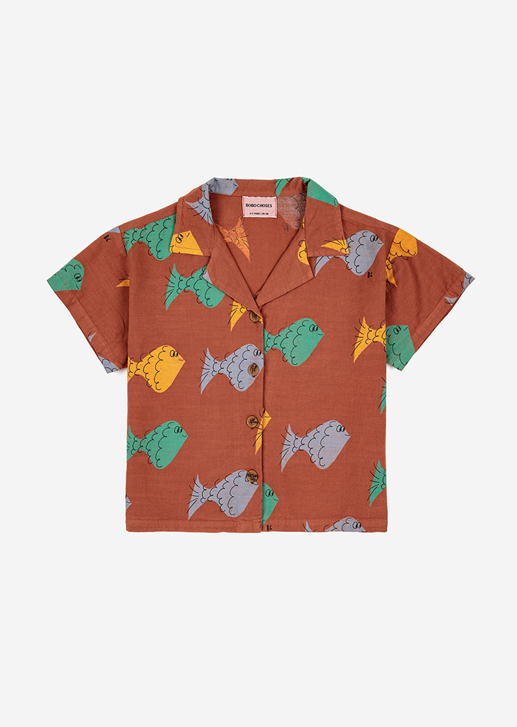 Multicolor Fish  Woven Shirt #AC104 ★ONLY 2-3Y★