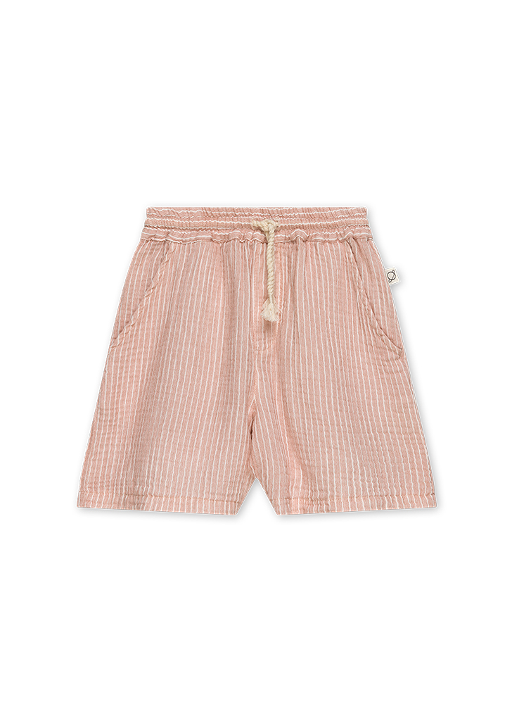 MLC:: Gauze Stripe Bermuda Shorts - Terracotta