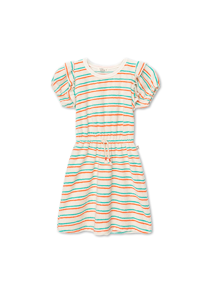 MLC:: Toweling Stripe Dress - Green/Peach ★ONLY 6Y★