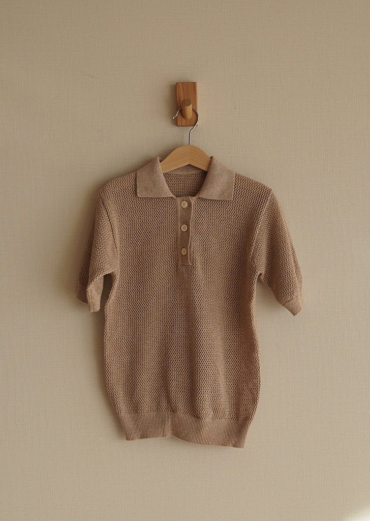 MKDF:: Knitted Polo Shirt - Brown