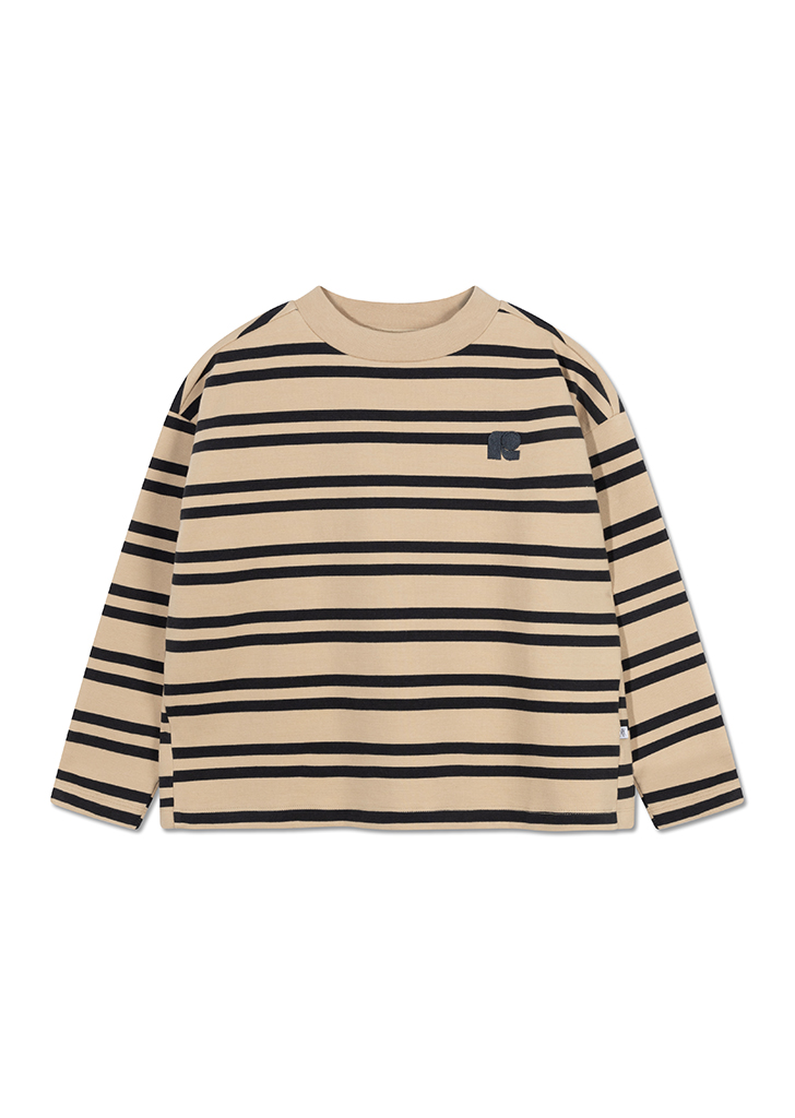 Repose :: Boxy Sweater - Natural Iron Stripe #AW23-25 ★ONLY 6Y★