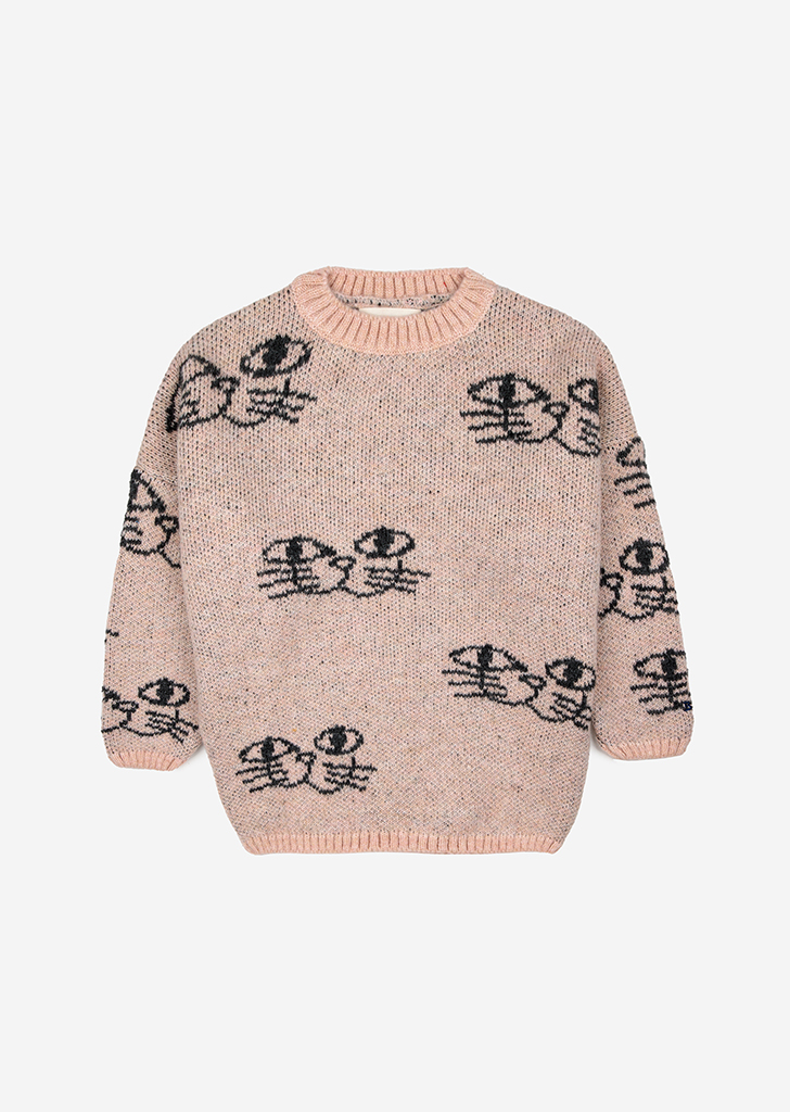Smiling Cat All Over Jacquard Jumper #223AC117 ★ONLY 4-5Y★