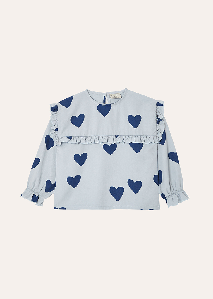 Campa:: Blue Hearts Long Sleeves Blouse #AW23-20 ★ONLY 5-6Y★