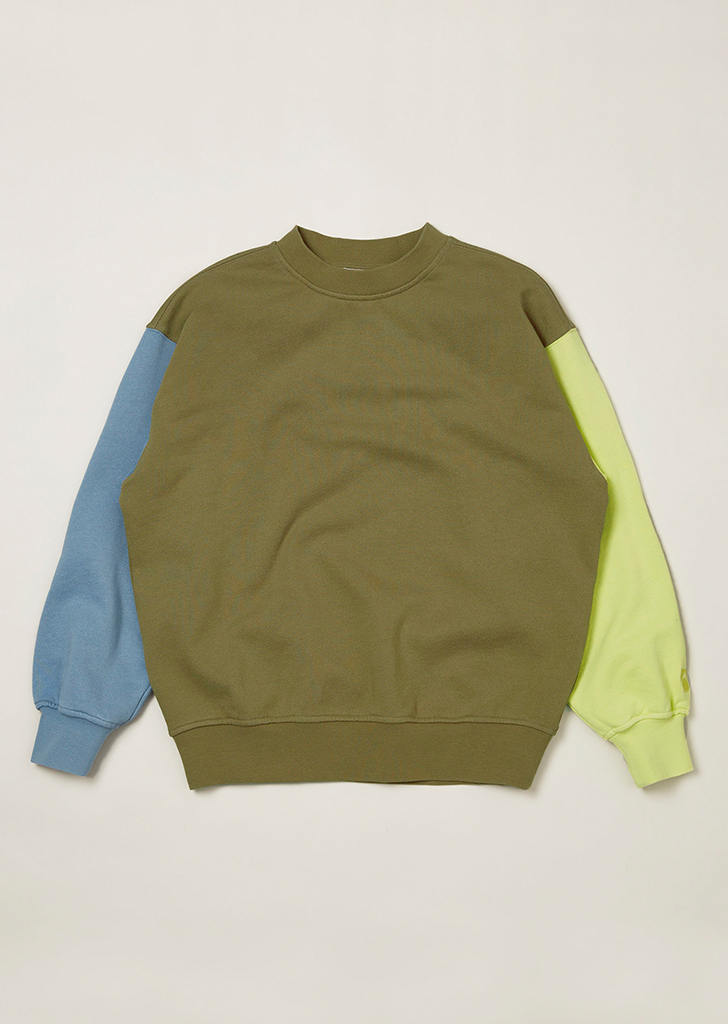 MS185 :: Bubble Sweatshirt - Coloublock Aloe
